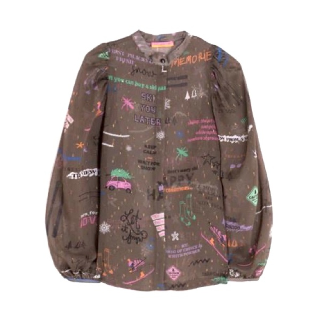 NWT Vilagallo Edina, Ski You Later Chiffon Top